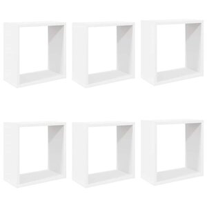 vidaXL Étagères cube murales 6 Pièces blanc 30x15x30 cm