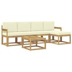 vidaXL Ensemble de canapés d'extérieur 6 pc Blanc et crème