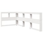 vidaXL Lit bibliothèque sans matelas blanc 90x200cm bois de pin massif