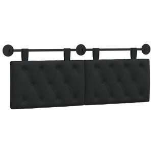 vidaXL Tête de lit suspendue Noir Tissu