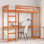 vidaXL Cadre de lit superposé avec bureau 90x200 cm bois pin massif