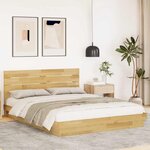 vidaXL Cadre de lit avec tête de lit sans matelas 135 x 190 cm