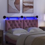 vidaXL Tête de lit suspendue Avec lumière LED Pourpre Velours