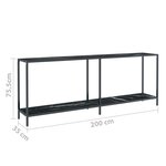 vidaXL Table console Noir 200x35x75 5 cm Verre trempé