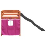 vidaXL Lit mezzanine enfants et rideaux rose 90x190cm bois pin massif