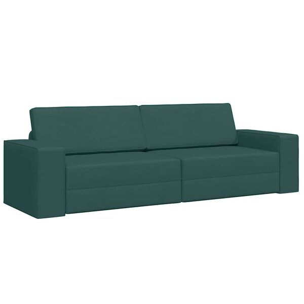 vidaXL Canapé-lit Vert foncé 245 x 78 x 77 cm tissu