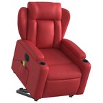 vidaXL Fauteuil inclinable de massage électrique rouge similicuir