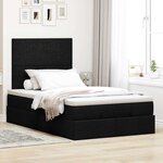 vidaXL Cadre de lit ottoman avec matelas noir 120x200cm tissu