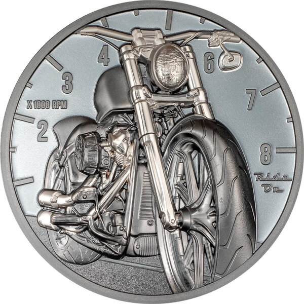 Pièce de monnaie en Argent 10 Dollars g 62.2 (2 oz) Millésime 2024 Historic Instruments MOTORBIKE (PRÉCOMMANDE)