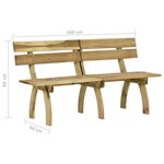 vidaXL Banc de jardin 160 cm bois de pin imprégné