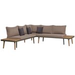 vidaXL Salon de jardin 4Pièces et coussins Bois d'acacia solide Marron