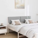 vidaXL Tête de lit capitonnée Gris clair 150 cm Pin massif