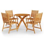 vidaXL Ensemble à manger de jardin 5 Pièces Bois d'acacia solide