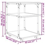 vidaXL Support d'imprimante à 3 niveaux chêne fumé 43x48x64 cm