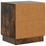 vidaXL Table de chevet Chêne fumé 43 x 34 5 x 47 cm Bois d'ingénierie