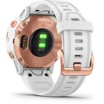 GARMIN Fenix 6S Pro - Montre connectée GPS multisports - Rose Gold avec bracelet blanc
