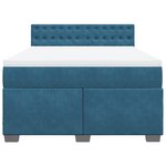vidaXL Sommier à lattes de lit et matelas bleu 140x190 cm velours