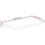vidaXL Dessus de table 60x20x2 5 cm rectangulaire bois massif manguier