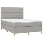 vidaXL Sommier à lattes de lit et matelas et LED Gris clair 140x190 cm