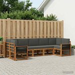 vidaXL Ensemble de canapés d'extérieur 7 Pièces Naturel et Anthracite
