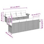 vidaXL Ensemble de canapé de jardin avec coussin 9 Pièces Gris polyrotin