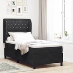 vidaXL Lit à ressorts avec matelas Noir 100 x 200 cm Velours