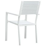 vidaXL Chaises de jardin lot de 4 Blanc PEHD Aspect de bois