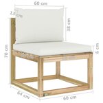 vidaXL Salon de jardin 6 Pièces avec coussins bois de pin imprégné