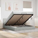 VidaXL Cadre de lit ottoman avec matelas gris clair 160x200 cm velours