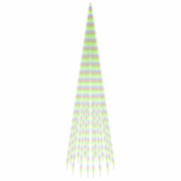 vidaXL Sapin de Noël sur mât de drapeau 1134 LED Colorées 800 cm