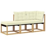 vidaXL Unité de canapé sectionnel avec coussin 3 Pièce Blanc