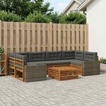 vidaXL Ensemble de canapés d'extérieur 7 Pièces Naturel et Anthracite