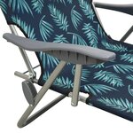 vidaXL Chaise longue avec auvent acier motif de feuilles