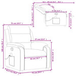 vidaXL Fauteuil de massage inclinable Marron foncé Tissu