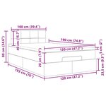 vidaXL Lit ottoman avec matelas et LED gris foncé 90x200cm