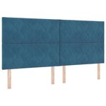 vidaXL Tête de lit LED Bleu foncé 200 cm Velours
