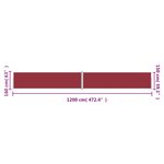 vidaXL Auvent latéral rétractable Rouge 160x1200 cm