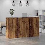 vidaXL Bureau de réception vieux bois 180x50x103 5cm bois d'ingénierie
