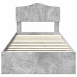 vidaXL Lit de Rangement Gris béton 75 x 190 cm Bois d'ingénierie