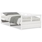 vidaXL Lit de jour Blanc 90x200 cm Bois de pin massif