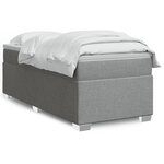 vidaXL Sommier à lattes de lit et matelas Gris clair 90x190 cm Tissu