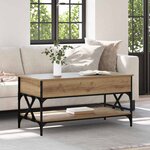 vidaXL Table basse Chêne artisanal 100 x 50 x 50 cm Bois d'ingénierie