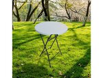 Table haute pliante en plastique Ø 80 cm "Lili" - blanc