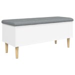 vidaXL Banc de rangement blanc 102x42x46 cm bois d'ingénierie