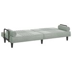 vidaXL Canapé-lit avec accoudoirs gris clair velours
