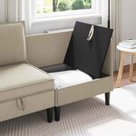 vidaXL Canapé d'angle avec rangement Sable Velours