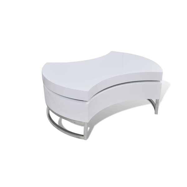 vidaXL Table basse à forme réglable blanc brillant