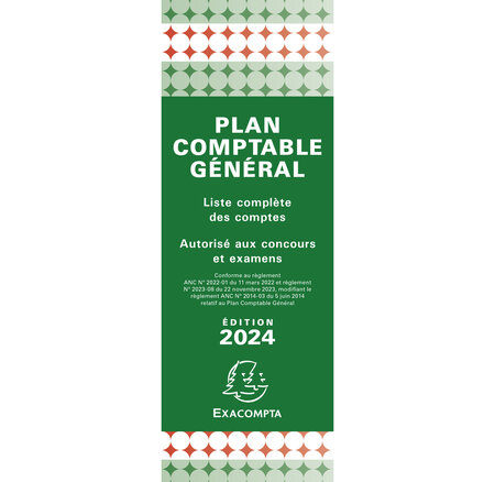 Plan Comptable Général Accordéon 19x7 5cm - Vert - X 10 - Exacompta