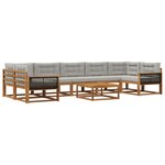 vidaXL Ensemble de canapés d'extérieur 8 Pièces Naturel et Gris clair