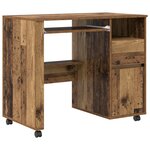 vidaXL Bureau marron Bois ancien Panneau de particules  Métal Standard